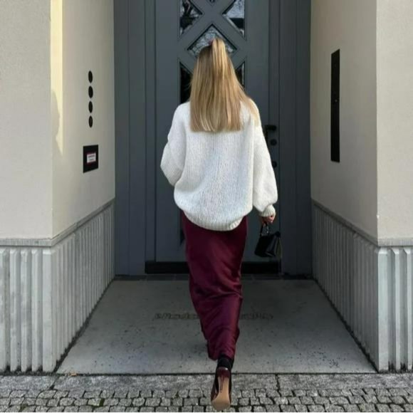 ZARA SATIN EFFECT SKIRT - Picture 14 of 16